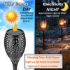 Solarna Lampa Płomień 12/96LED Wodoodporna Zewnętrzna Lampa Solarna Migocząca Krajobrazowa Lampa Trawnikowa Dekoracja Oświetlenie Boże Narodzenie Halloween Atmosfera Dziedzińca