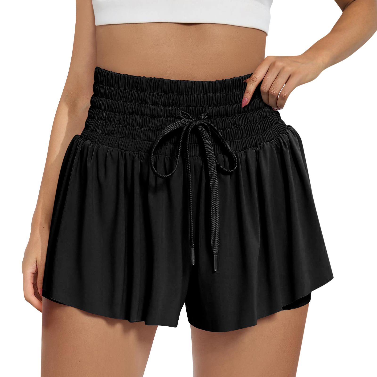 

Flowy Athletic Shorts For Women High Waisted Gym Yoga Workout Running Tennis Skirt Skort Cute Clothes Casual Summer L чорний
