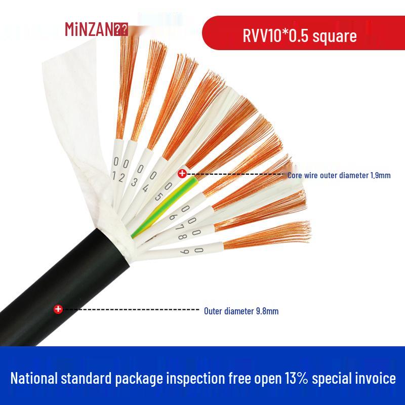 KVVR Multi-Core Signal Control Cable - 10 to 30 Cores, 0.3 to 1.5 mm² Soft Sheath