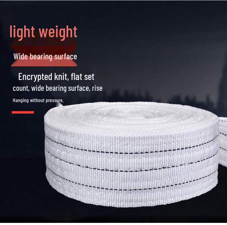 National Standard White Double Eye Lifting Sling, Hoist Crane Sling, 5/3/2 Ton Tow Strap