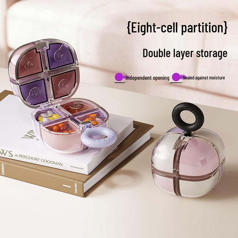 Magnetic Dopamine Pill Box: 7-Day Mini Portable Storage and Dispenser.