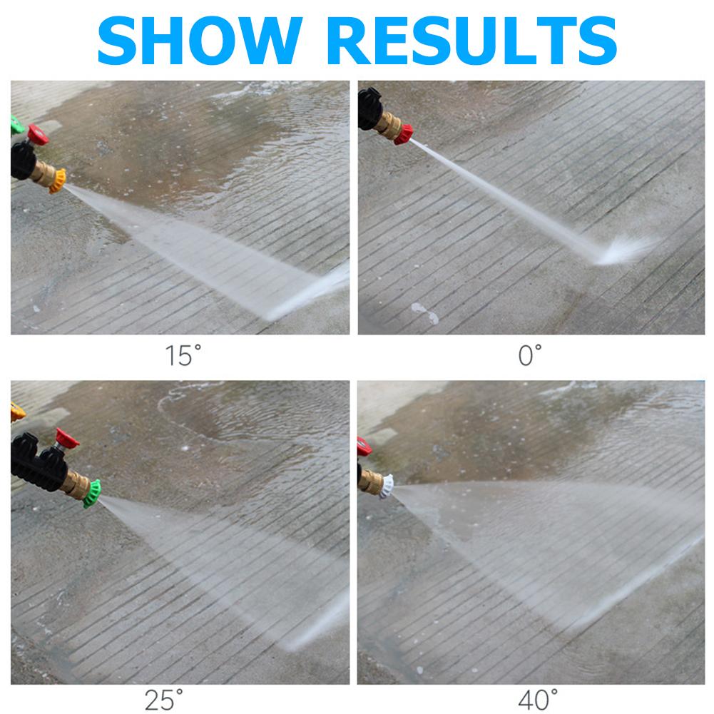 5pcs 1/4inch Quick Connect Garden High Pressure Washer Spray Nozzle 0 15 25 40 Degree Watering Soap Nozzle Tip Garden Cleaning