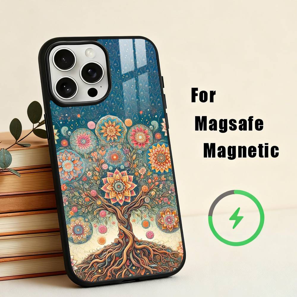 

Чехол для мобильного телефона W-World L-Life Tree для iPhone 17,16,15,14,13,12,Plus,Pro,Max для Magsafe Магнитная Беспроводная Зарядка iPhone11