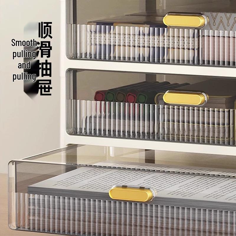 Multi-layer Desktop Organizer: Drawer-Type Storage Box for Office Supplies, Stationery, and Cosmetics