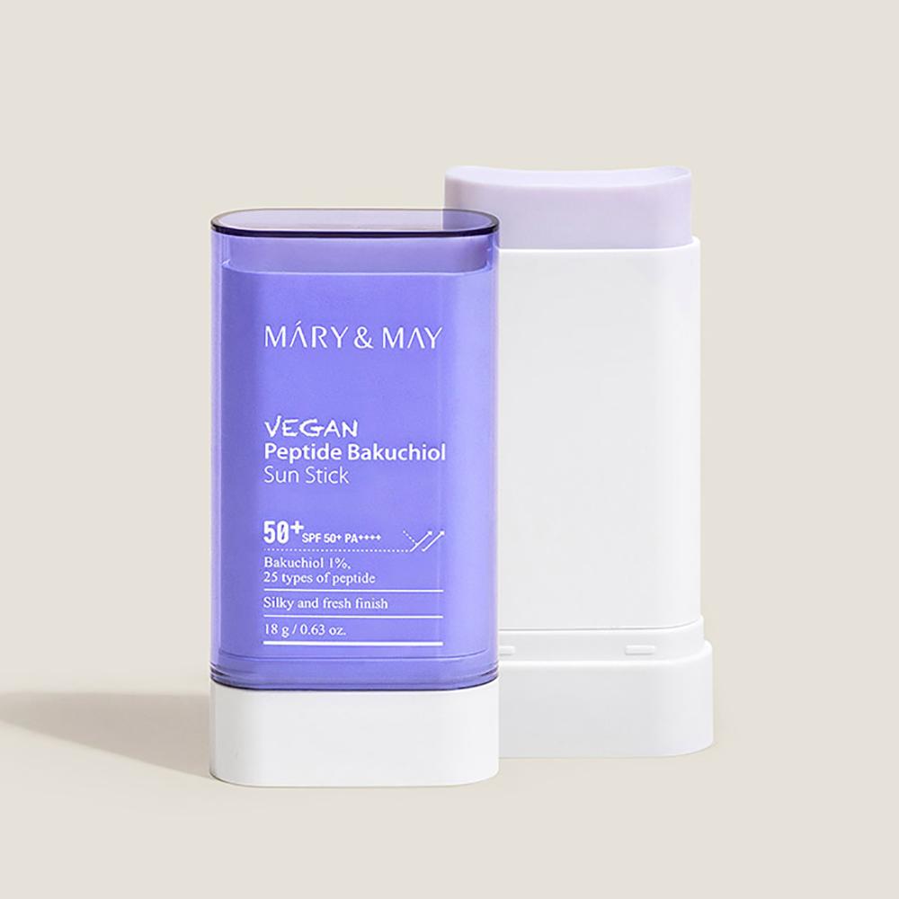 Mary&May Vegan Peptide Bakuchiol Sun Stick SPF50+ PA++++ 18g - UV Shield Defence, Korean