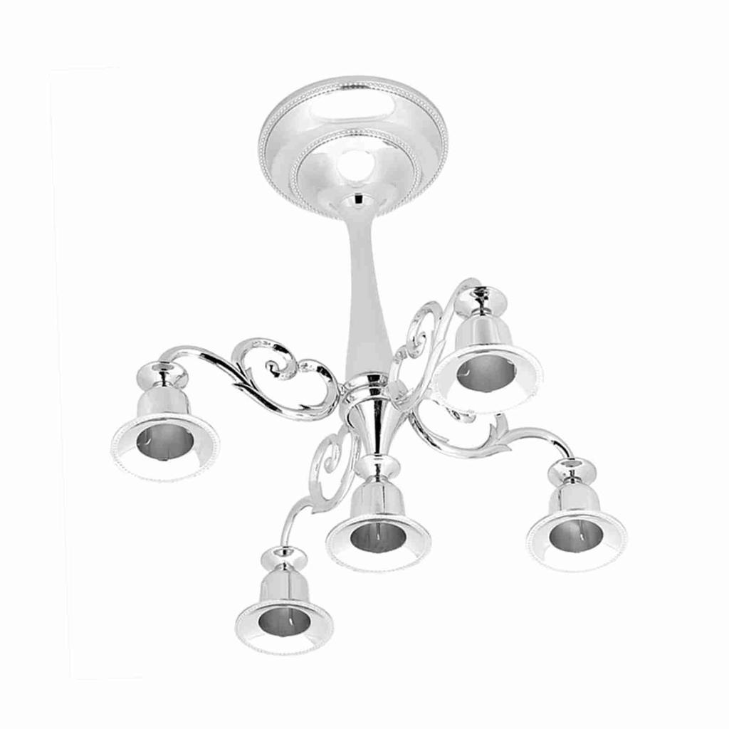 5 Arms Vintage Candlestick Metal Crafts Candle Holder Stand Wedding Party Home Decor Silver
