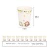 Pink Jungle Animals Party Tableware Set: Plates, Cups, Napkins & Tablecloths.