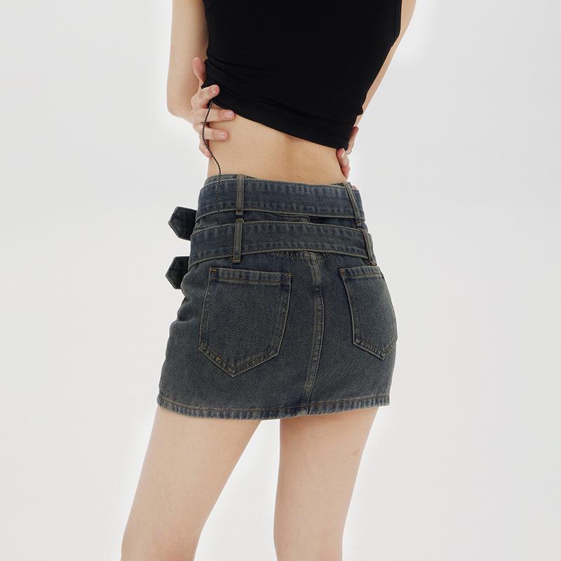 2023 Sommer High Waist Retro Jeansrock – Slim Fit für Damen