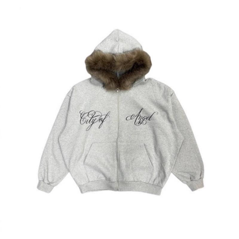 

Європейський та американський осінньо-зимовий солодкий худі з принтом у стилі ретро, вуличний тренд, з довгими рукавами S сірий