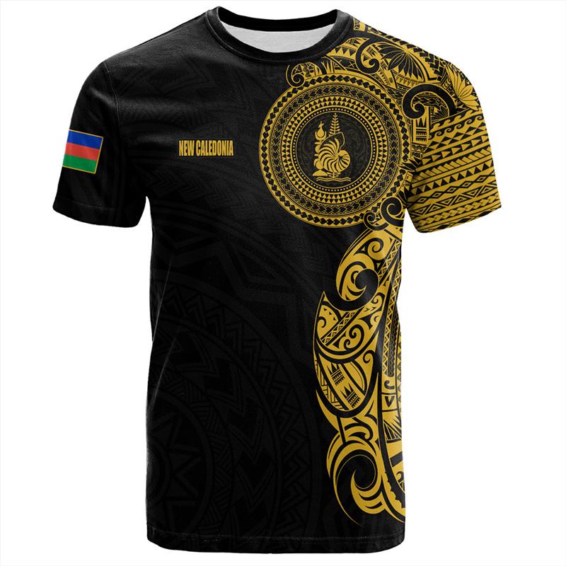 New Caledonia 3D Printed T Shirt Men Summer Crew Neck Short Sleeves Hawaiian Oversized Tees Casual Streetwear Polynesian T-shirt