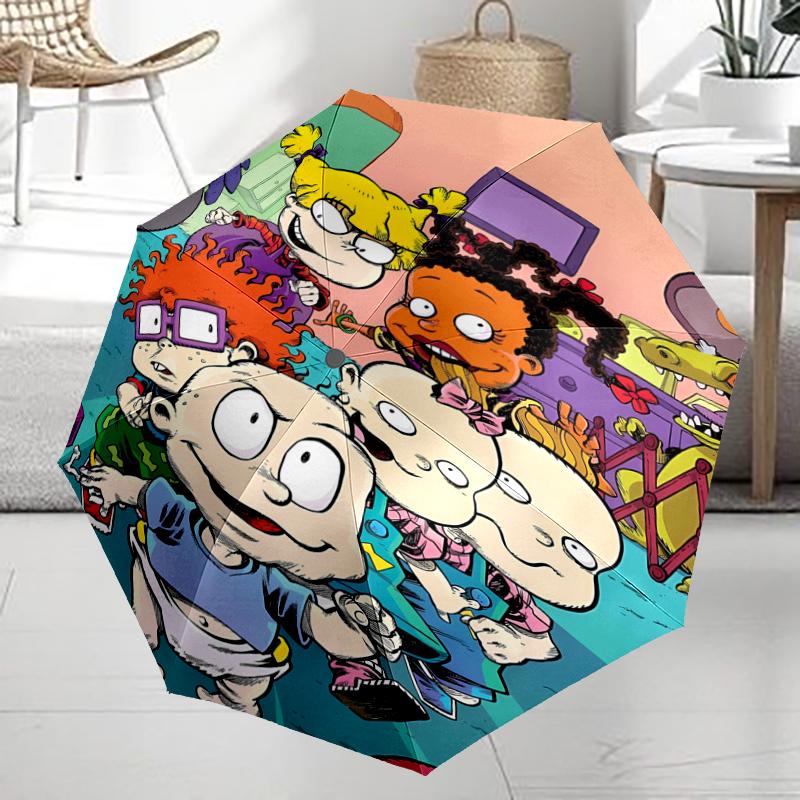 Rugrats Theme Automatic Umbrella, Lightweight & Portable, 8 Rib, Perfect for Outdoor Travel, Birthdays, Christmas, Gifts.