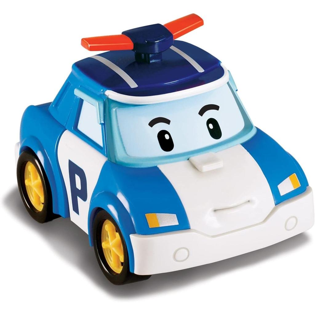 2-Pack Transformable Robot Car Toys Set Roy+Poli Blue/Red Plastic Material Deformable Vehicles
