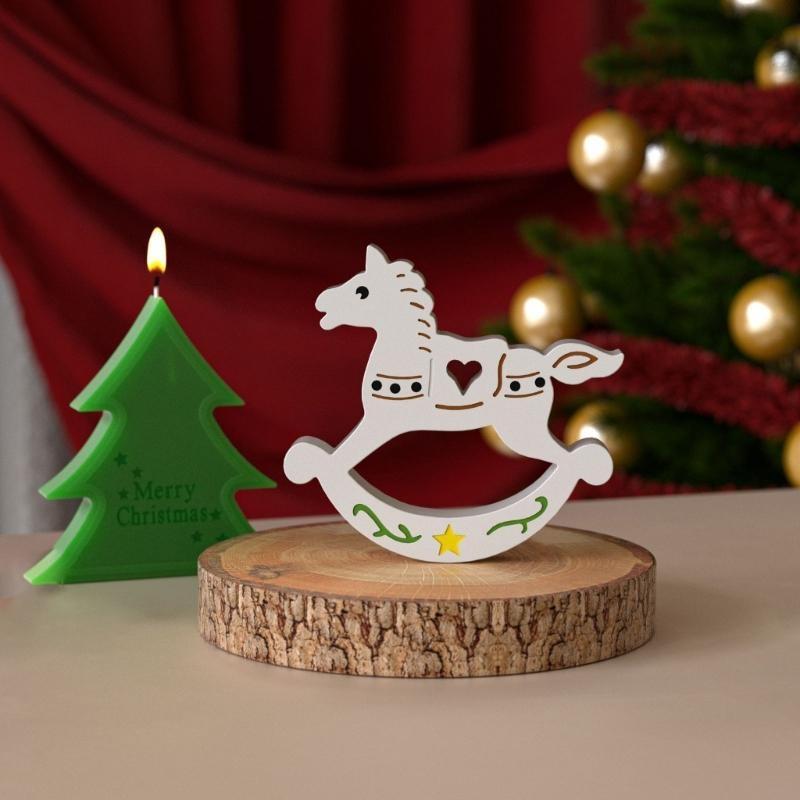 Christmas Molds Silicone Reindeer Rocking Horse Star Angel Boy For DIY Holiday Decorations Crafting A0KF