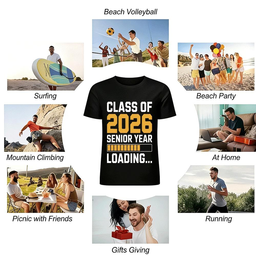 Class Of 2026 Senior Year Loading Graduation Printed Top Pure cotton T-shirt