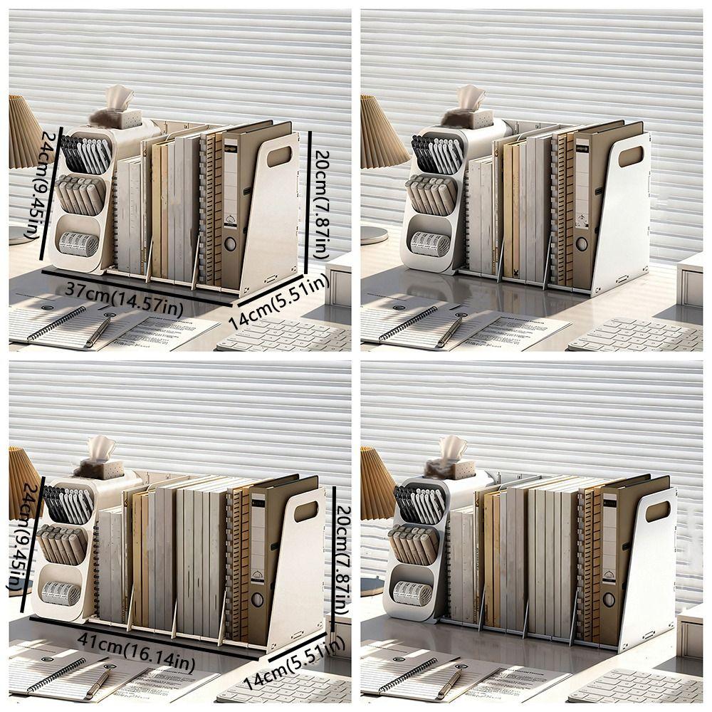 Foldable Student Book Shelf Multi Compartments File Holder Desktop Storage Box Dorm Room