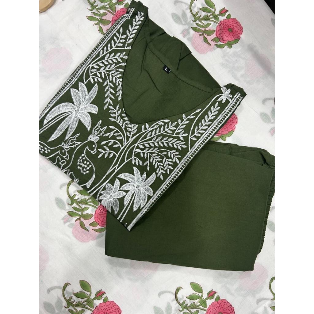 Beautiful Designer Kurta Pant Cord Set Indian Women Cotton Top Tunic Kurti Dress SC-2309
