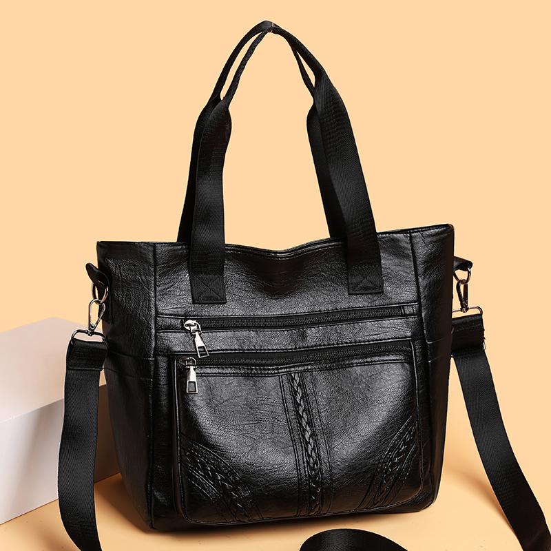 Large Capacity Multi-Function Bag Women's Shoulder Handbag Vintage Commuter Tote Bag Multi-Compartment Crossbody Bag