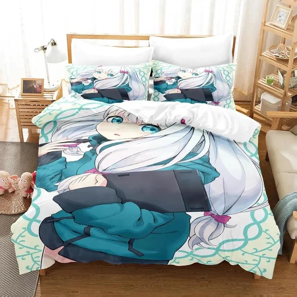 Anime Izumi Sagiri Eromanga Sensei Bedding Set Duvet Cover Bed Set Quilt Cover Pillowcase Comforter King Queen Size Boys Adult