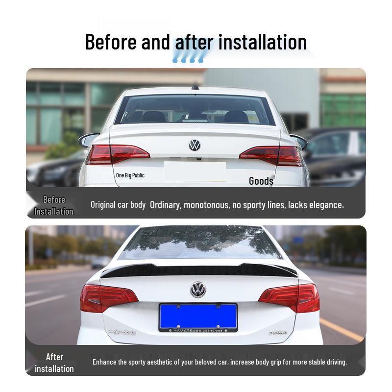 Volkswagen Bora 16-18 Rear Spoiler: Easy Install, No Drill, Painted Air Deflector