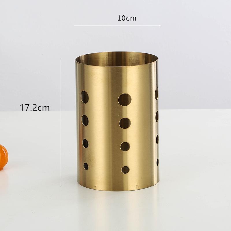 Edelstahl Goldener Essstäbchenhalter Besteckhalter Geschirr-Organizer Haushaltslöffel Aufbewahrungsbehälter Küchenzubehör