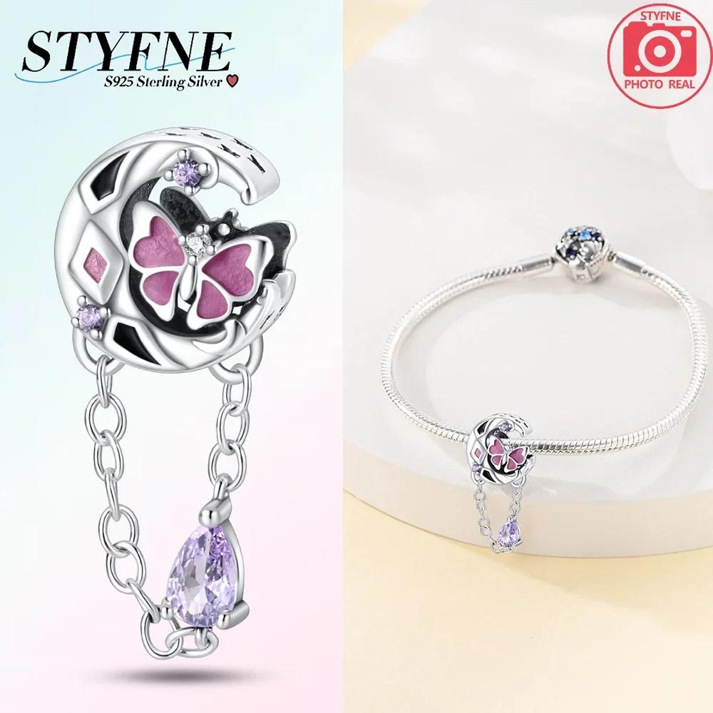 Cute Blue Pink Fantasy Butterfly Series Copper Beads Pendant Fit Bangle Charms Bracelet Diy Women Original Jewelry