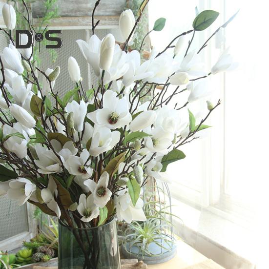 DIY Magnolia Flower Energetic Creative 9 Heads Magnolia Branch Artificiella blommor