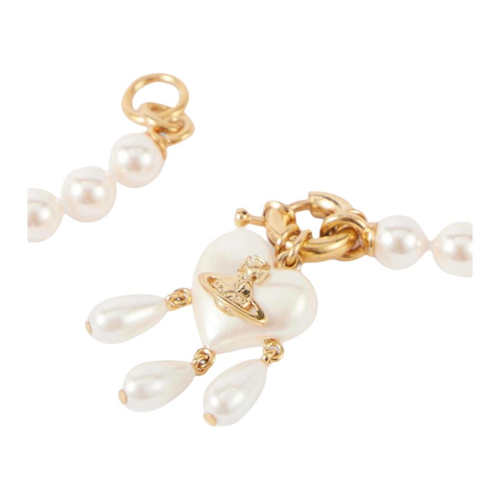 VIVIENNE WESTWOOD Sheryl Heart Pearl Pendant Recycled Brass Glass Pearl Necklace Unisex Necklace Gold 6301012B02R107