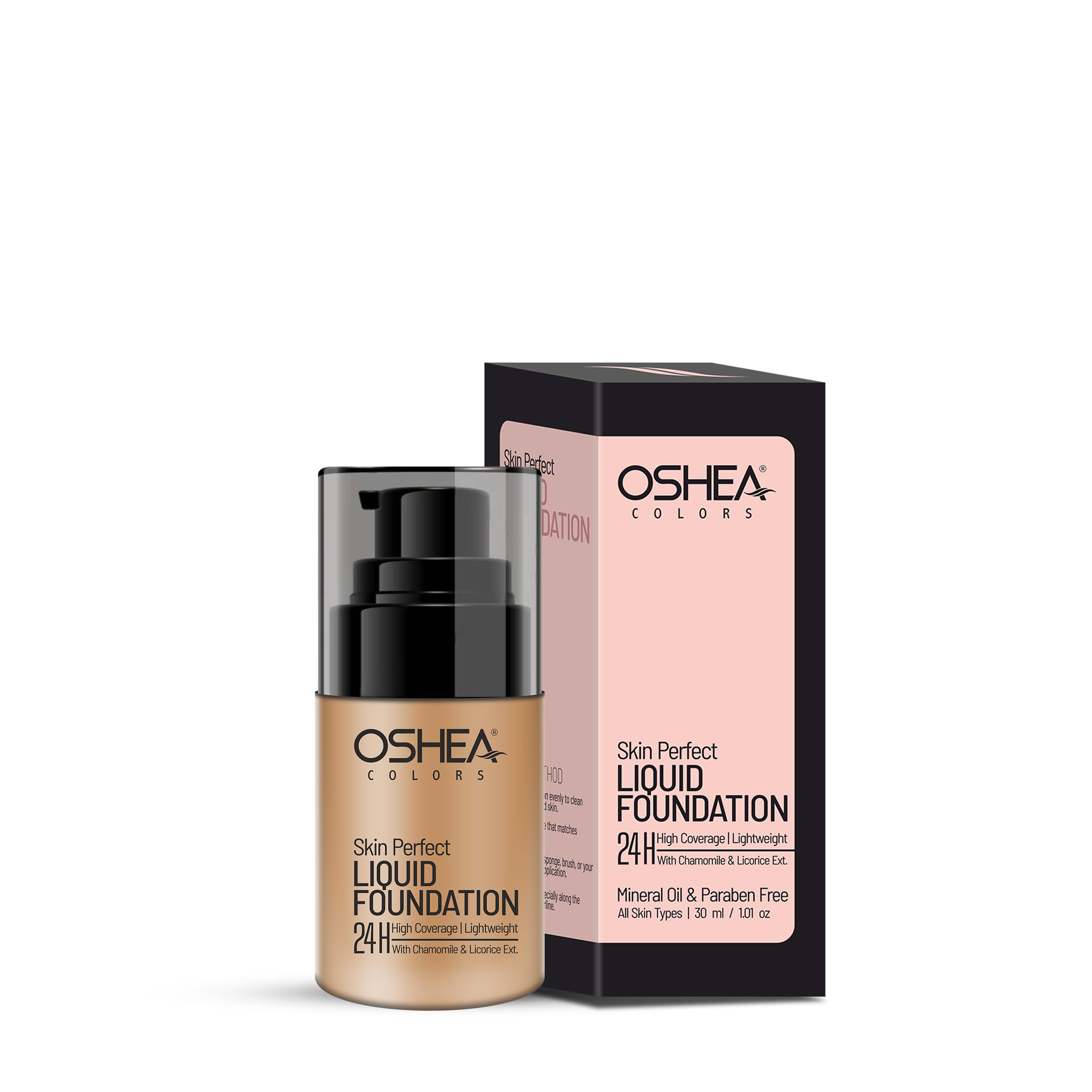 

Oshea Colors Skin Perfect Liquid Foundation | Long Lasting 24Hrs Coverage | Lightweight Smooth Blend for Flawless & Radiant Skin | Enriched with