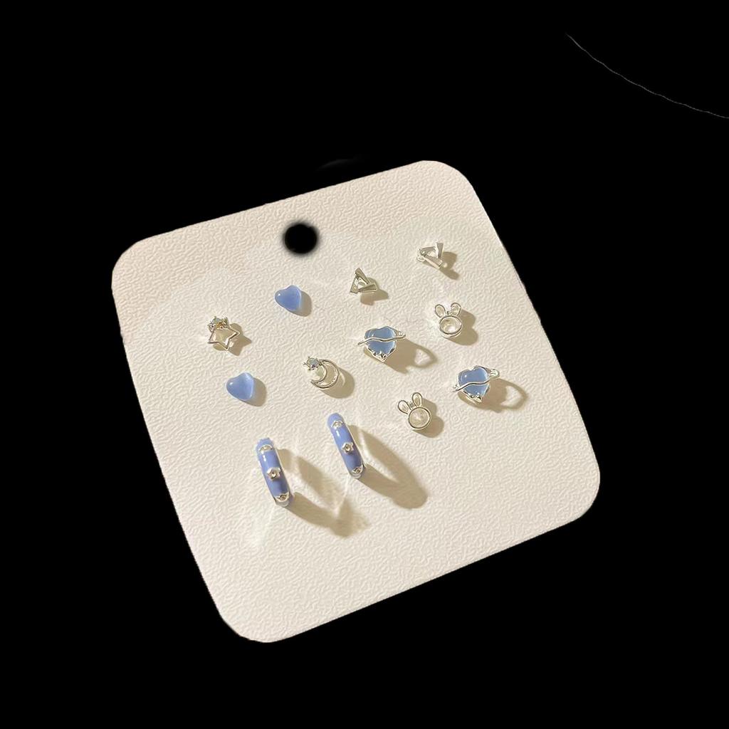Sweet And Cool Aurora Love Suit Stud Earrings Femininity Versatile Earrings Simple And Small Exquisite Pendant Earrings