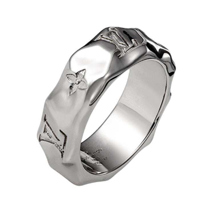 Louis Vuitton Monogram Metal Rings Men's Silver M00334