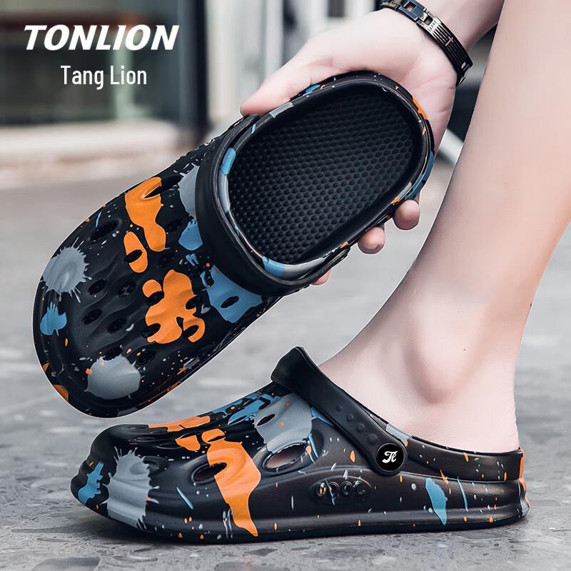 TonLion Men s Summer Dual-Use Comfort Beach Sandals 40 чёрный