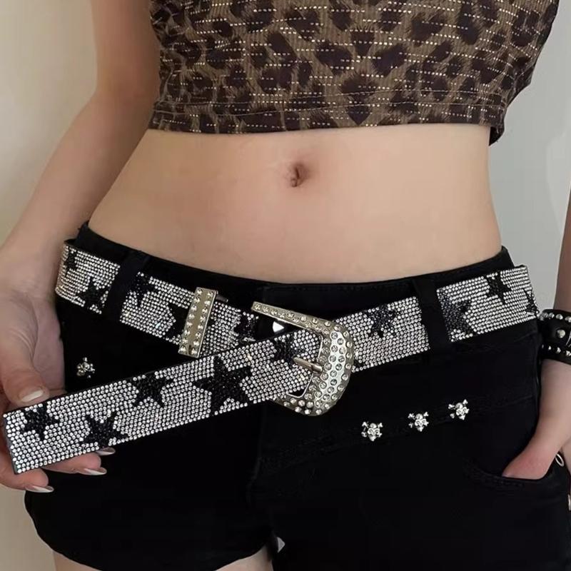 Modern Women Jeans Belt Studded Western Punk Belt Impressive Gothic Style