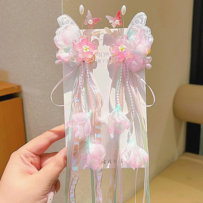 Ancient Style Hanfu Fairy Tassel Hair Clip - Chinese Children s Decorative Hairpin