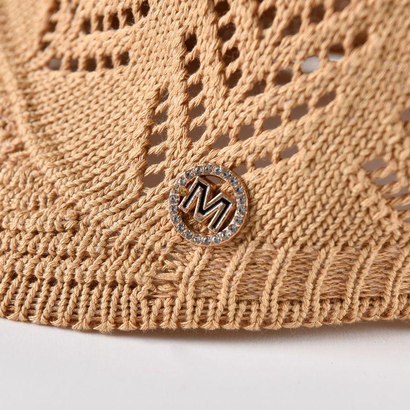 Spring and Summer Hat Thin Fashionable Breathable Women's Outdoor UV Resistant Mesh Knitted Duckbill Cap
