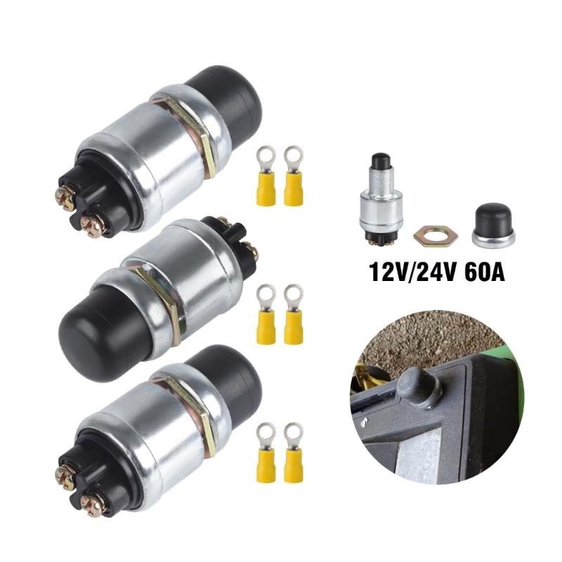 Universal 50A Waterproof Engine Start Button Set Waterproof Engine Start Push Button Set for 12V/24V Vehicle Systems