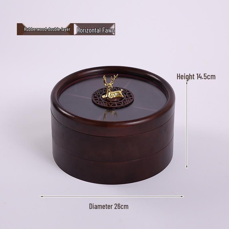 New Chinese Style Solid Wood Candy Box: Light Luxury Retro Compartmental Storage for Coffee Tables or Weddings.