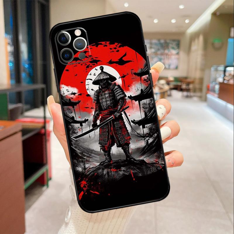 Japan Ninja Samurai Red Sun Phone Case For iPhone 17 Air 16 14 13 11 15 Pro Max mini 15 16 Plus 16e Protective Cover