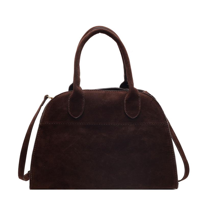 

Новая женская повседневная сумка-тоут модная однотонная большая вместимость для работы ретро замшевая сумка-тоут из искусственной кожи