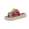 Fashion casual graffiti thick-soled slippers women's summer wear 2025 new niche design stepping on shit beach sandals
