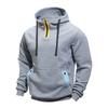 Men's, Loose-fitting, Sweatshirts, Fleece Sweatshirts, Lapels, Hoodies, Casual, Patchwork Sweatshirts, Hooded Jackets