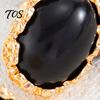Elegant Resin Gemstone Earrings 1 Pair Vintage Oval Stud for Women, Retro Statement Hypoallergenic Feel Earrings, Gold Frame Chunky Stone Jewelry