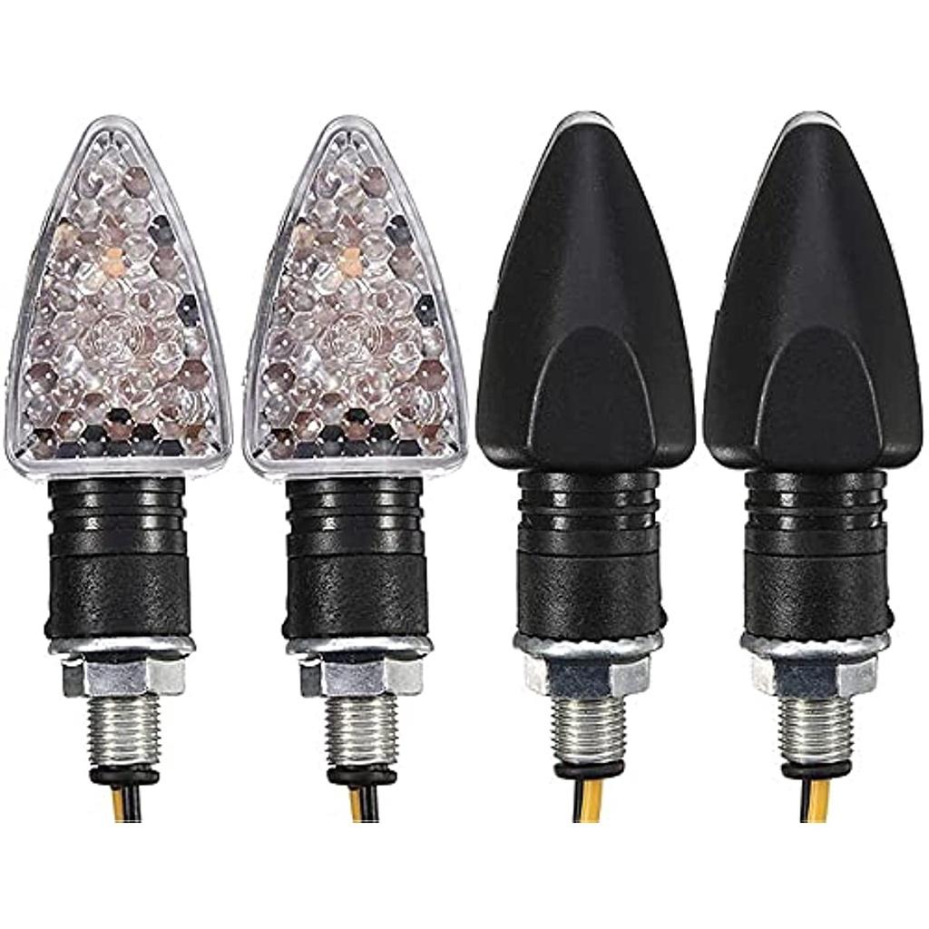 4 Pcs Indicator Flashers For Motorcycle 15 Led Signal Indicators Amber Mini Flasher 12V Waterproof Motorcycle (New Version)
