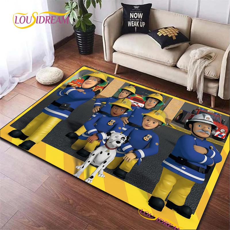 British Classic Animated Fireman Sam Carpet for Living Room Bedroom Area Rugs Kitchen Door Kids un-slip floor Mats birthday gift