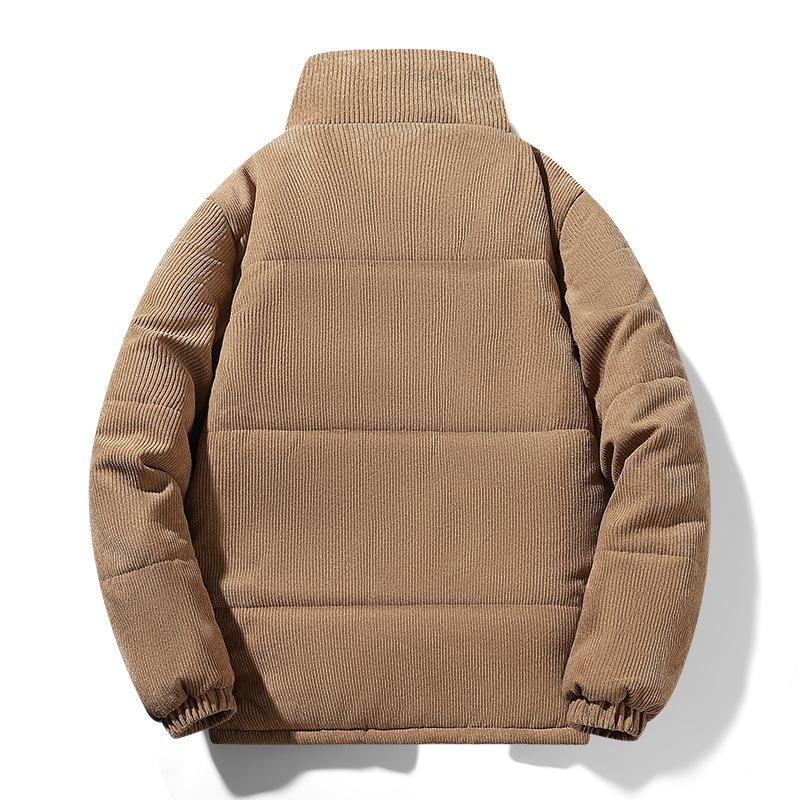 Cotton Clothes Autumn and Winter Men's Velvet Thickened Warm Breathable Loose Bread Clothes Casual Stand-up Collar Jacket
