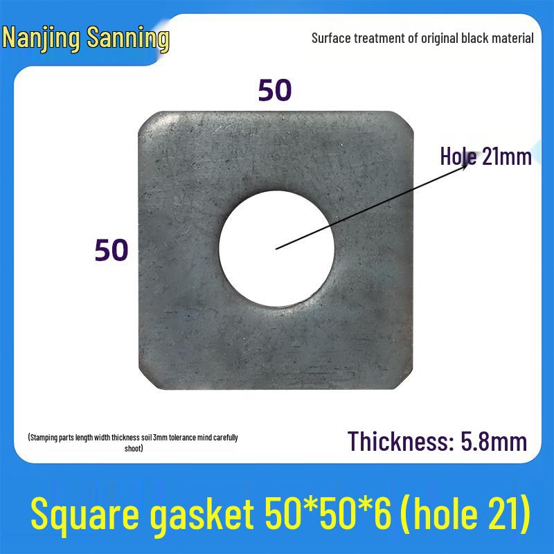 Black Carbon Steel Square Gasket with Hole