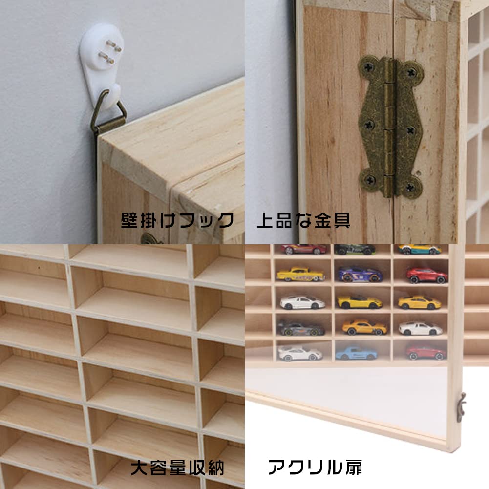 JOOHY Miniature Car 5x10 Holds 50 Acrylic Miniature Car Storage Collection Storage Height Width Depth 8cm Case, Compartments, Cars, Wall-Mounted Type,