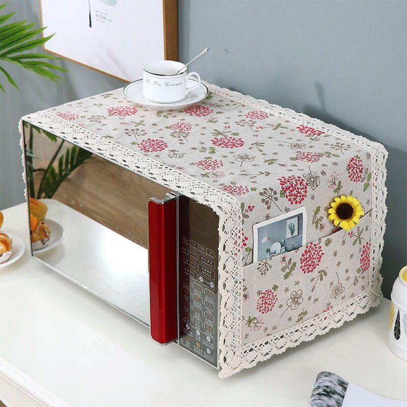 

Anti-Slip Microwave Oven Dust Cover Microwave Dustproof Cover Decorative Kitchen Appliance Cover with Storage Bags 13.7x39.3inch 100x35cm