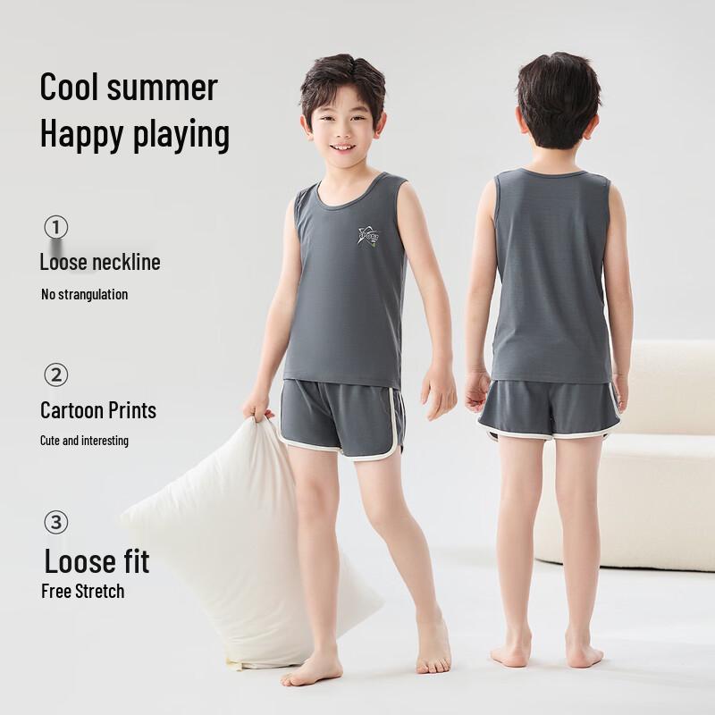 Sommer-Westen- und Shorts-Pyjamaset für Jungen