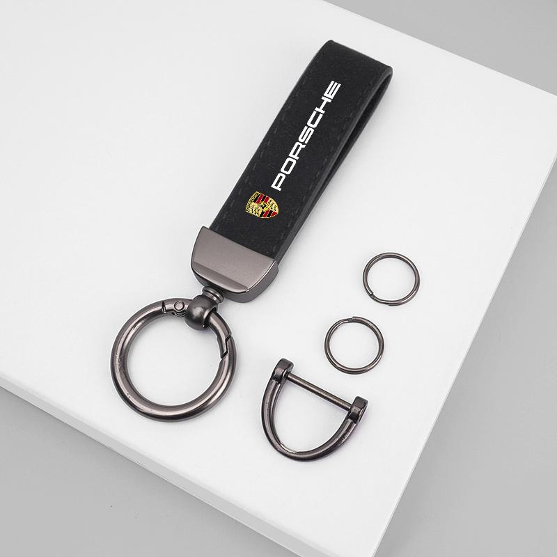 Car Keychain For Porsche Panamera Cayenne Taycan 911 718 Macan Carrera-GT 928 968 Key Rings Pendant Chain Gifts Auto Accessories GG2