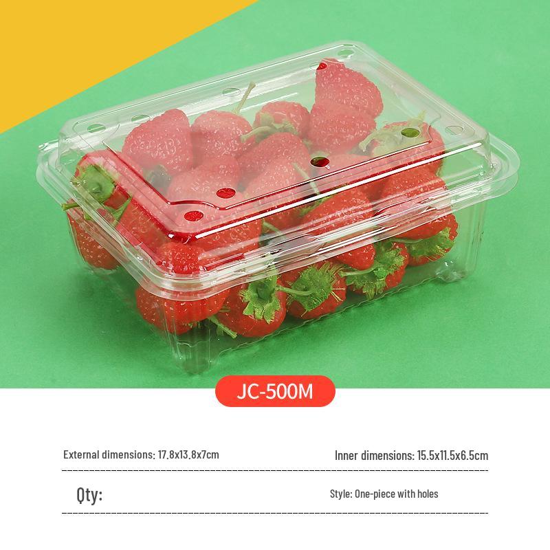 Clear Plastic Fruit & Veggie Box with Lid - Disposable and Thickened for Fresh Storage